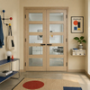 Solid Hardwood Double Interior Doors for High-End Residential