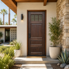 Solid Walnut Wood Single Front Hinged Door with 3-Lite Clear Glass