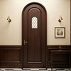 Elegance Curved Top Design Single Wood Front Doors