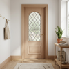 Luxury Solid Oak Front Door with Leaded Glass