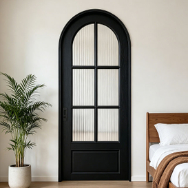 Modern Solid Wood Sliding Glass Pocket Doors for Bedroom & Office