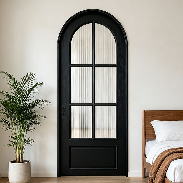 Modern Solid Wood Sliding Glass Pocket Doors for Bedroom & Office