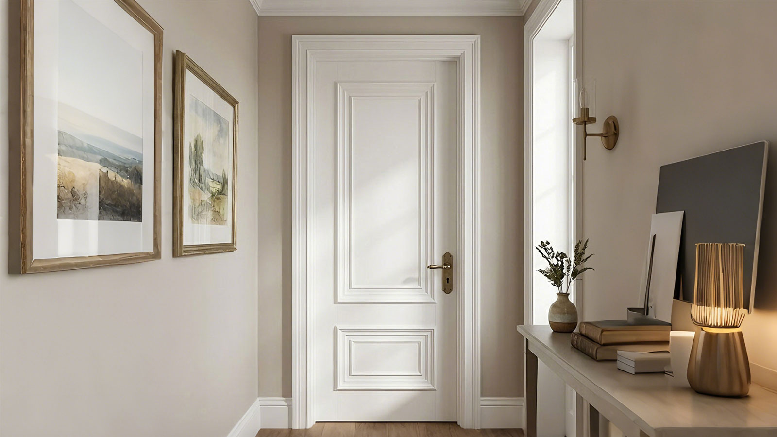 French & Decorative Room Hardwood White Solid Wood Interior Door with Premium White Finish