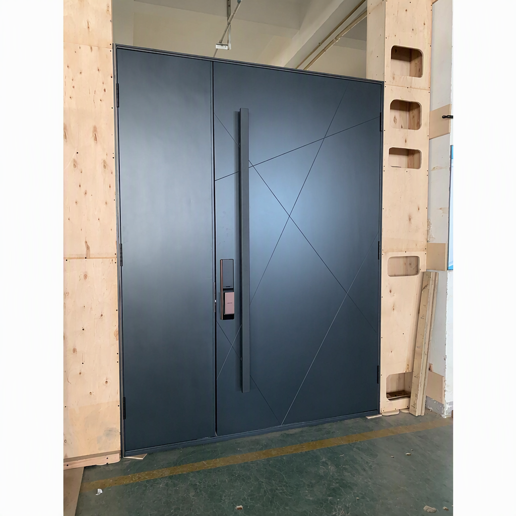 Factory Direct Solid Wood Entry Door with Solid Sidelight
