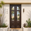 custom arched glass double entry door