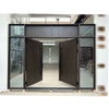Commercial Projects Black Walnut Front Double Door System with Sidelights & Transom