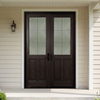 Luxury Handcrafted Wooden Entry Door with Decorative Glass Panels