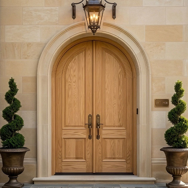 Custom Curved Exterior Front Double Doors for Homes