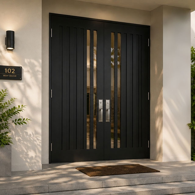 Black Modern Double Front Door