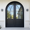 Spec-Grade Entry Arched Solid Wood Double Front Door with Glass