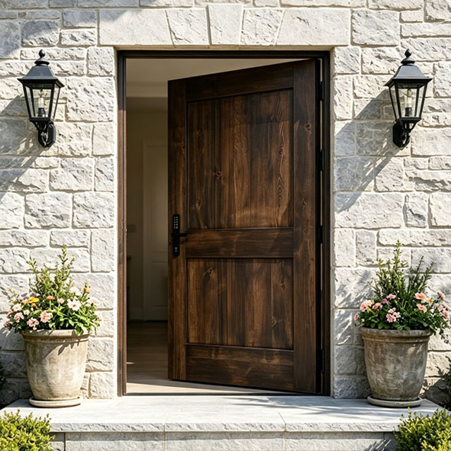 American Black Walnut Entrance Gate Solution for Residential Projects
