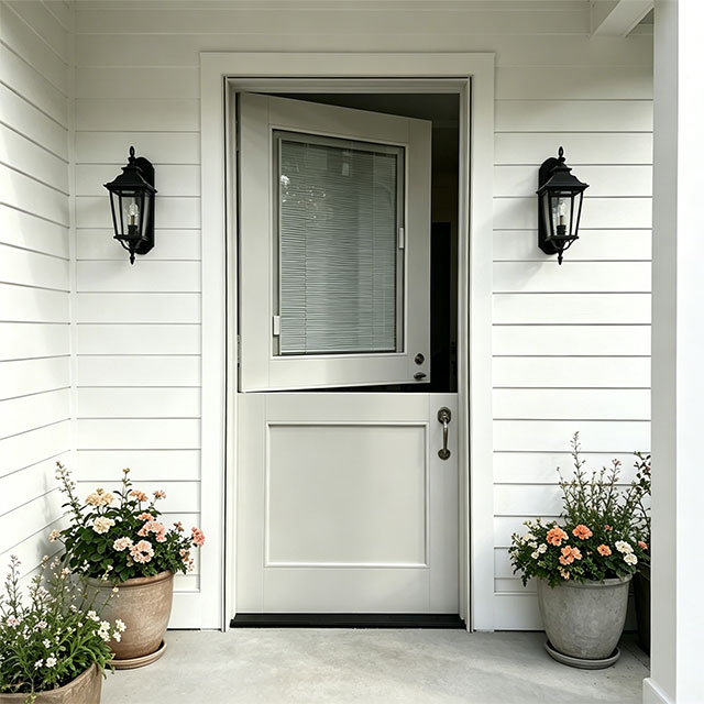 Custom Wooden Dutch Front Door Farmhouse Exterior