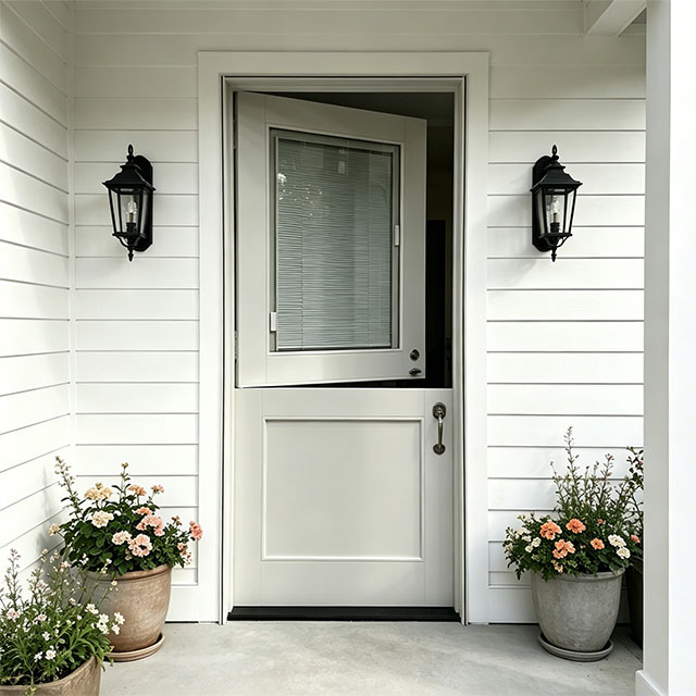 Custom Wooden Dutch Front Door Farmhouse Exterior