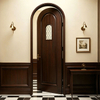Elegance Curved Top Design Single Wood Front Doors