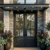 Modern Double Wood Entry Doors with Glass