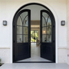 Spec-Grade Entry Arched Solid Wood Double Front Door with Glass