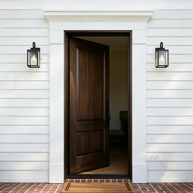 Prehung Pre-Finished 2 Panel Solid Wood Standard Interior Doors 