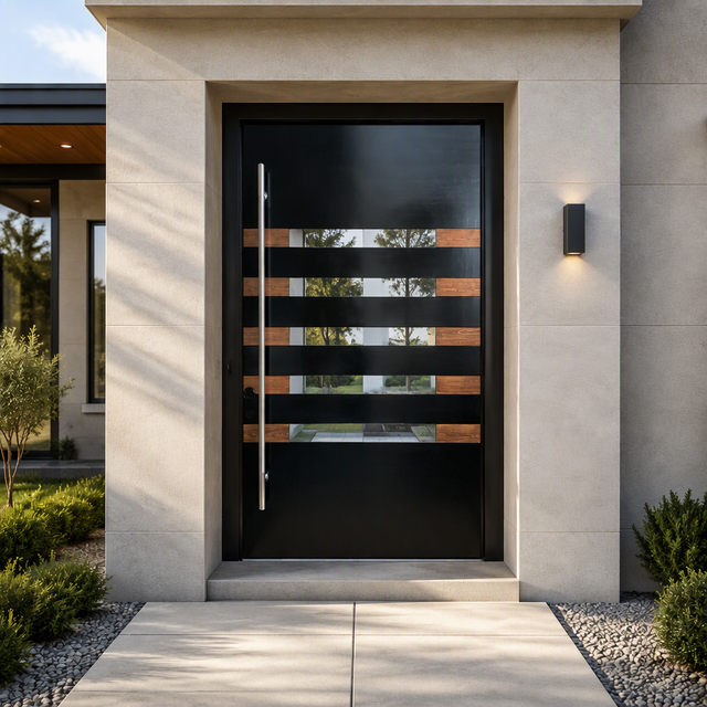Solid Wood Pivot Door for Construction Projects