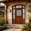 Solid Wood Dutch Front Door with Arched Transom and Sidelights