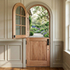 Solid White Oak Wooden Single Front Dutch Door with Glass