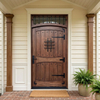Red Oak Entry Door with Speakeasy Window and Transom