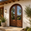 Waydoor Custom Arched Solid Wood Double Front Door with Glass