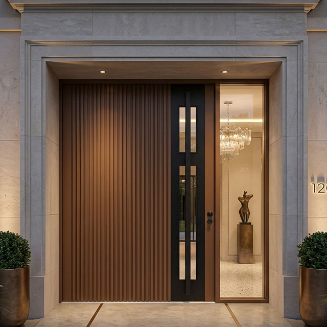 Modern Front Pivot Doors with Glass