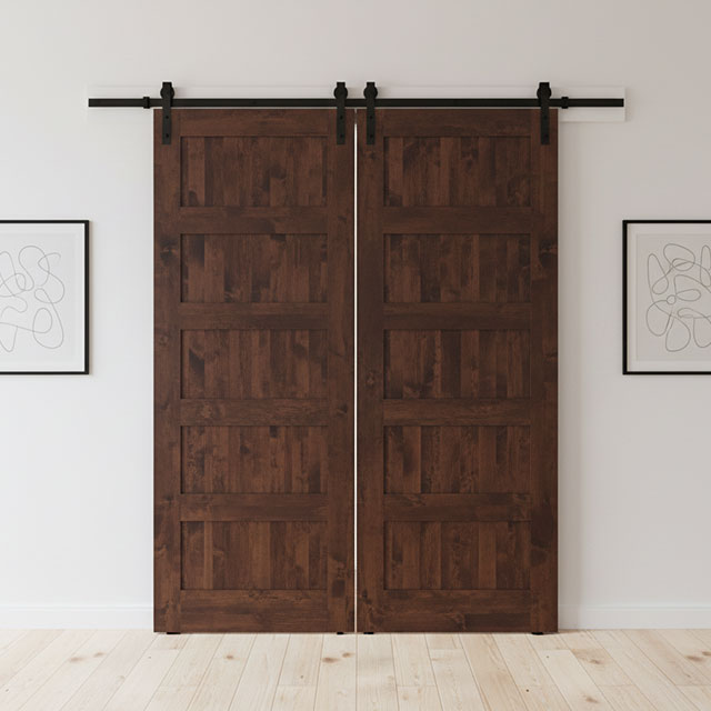 Solid Wood Indoor Sliding Double Barn Doors