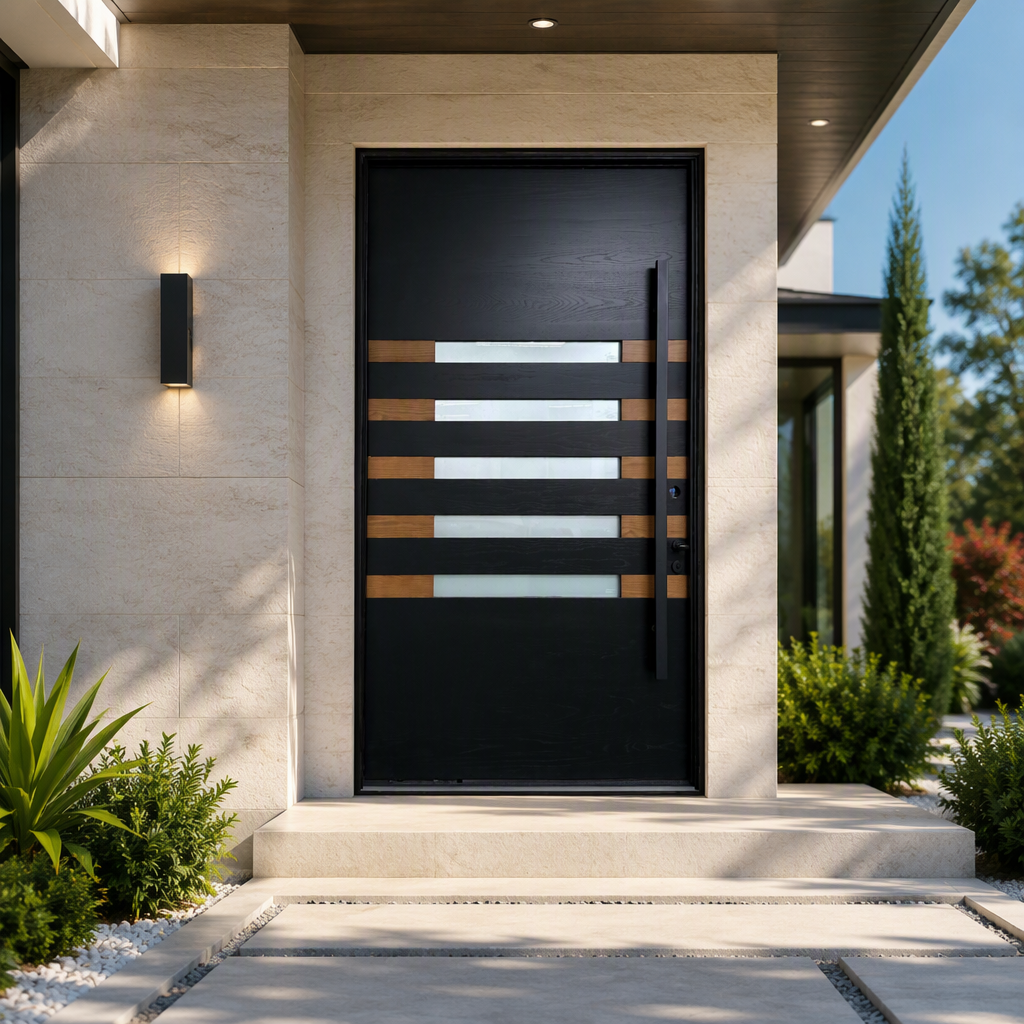 Solid Wood Pivot Door for Construction Projects