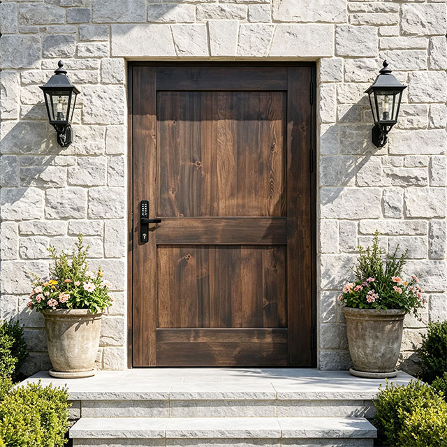American Black Walnut Entrance Gate Solution for Residential Projects