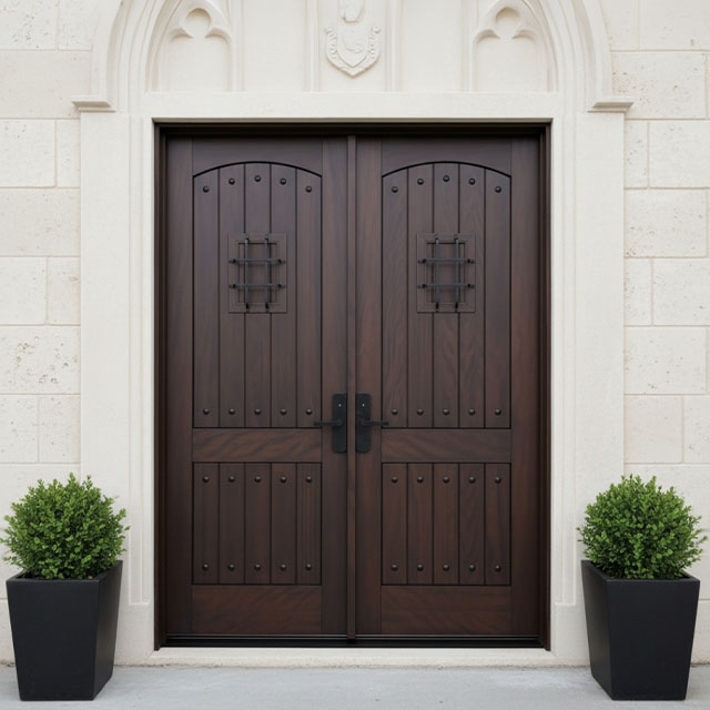 Walnut Solid Wood Front Double Door