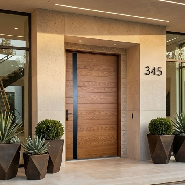High-end House Solid Hardwood Single Pivot Doors