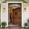 Red Oak Entry Door with Speakeasy Window and Transom