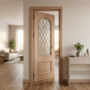 Luxury Solid Oak Front Door with Leaded Glass