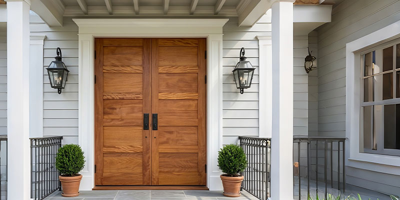 Luxury 5-Panel Shaker Solid White Oak Double Entry Door (1).jpg